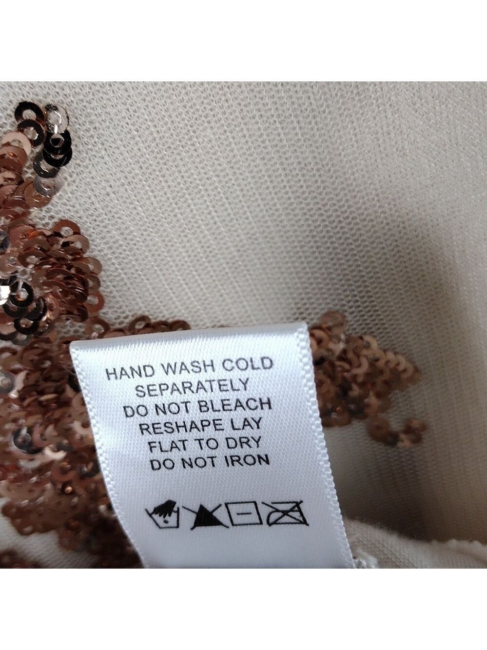 About A Girl Cream Tan Tulle Metallic Sequin Overlay Spaghetti Strap Tank Top - Picture 8 of 16